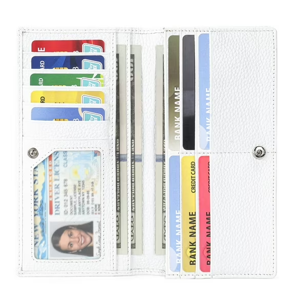 Sendefn Wallets for Women RFID Blocking Ultra Slim Real Leather Credit Card Holder Clutch