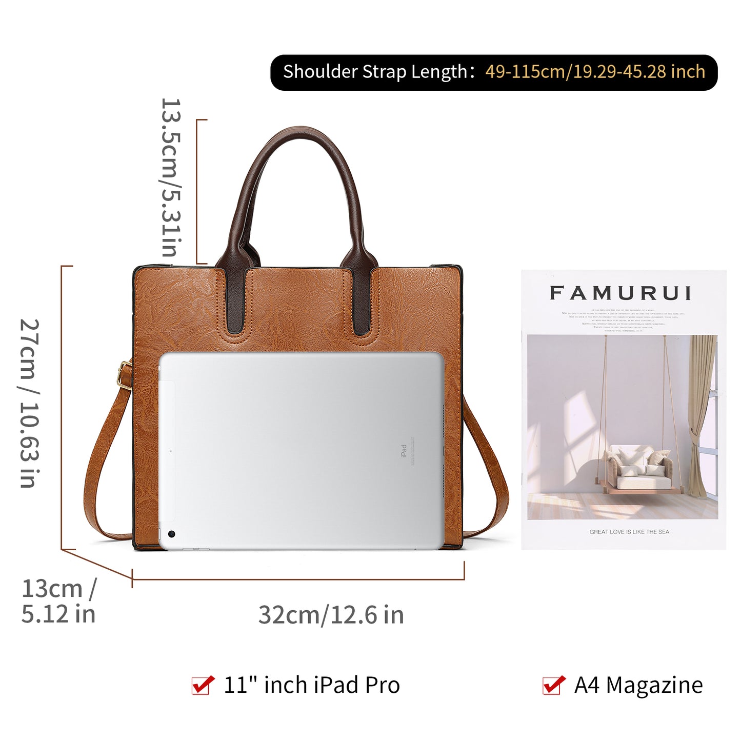 Sendefn Purse for Women Leather Tote Bag Purse and Handbags, Satchel Shoulder Crossbody Top Handle Bags