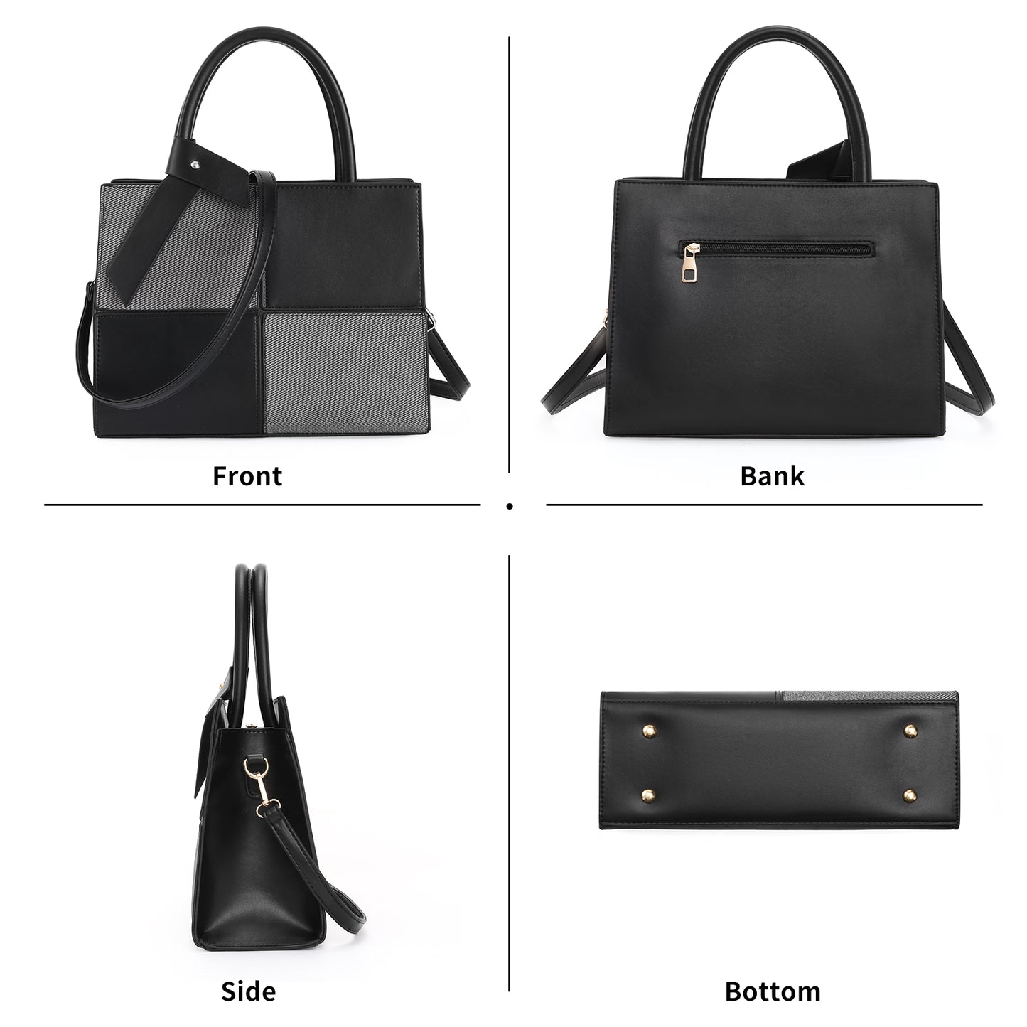 SENDEFN Women Fashion Handbags Tote Bags PU Leather Shoulder Bags Top Handle Satchel Purse Set 3pcs