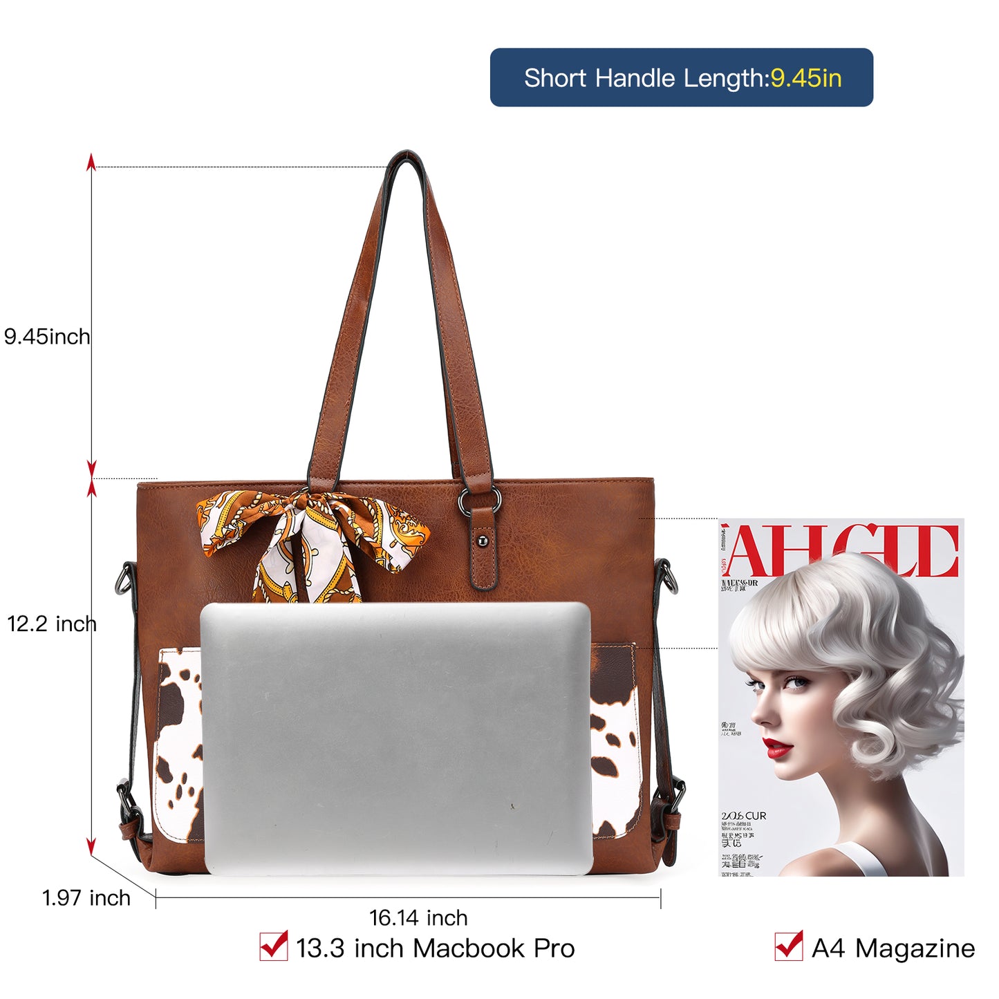 SENDEFN Women Tote Bag Handbags Leather Fashion Multiple pockets Bags with Adjustable Shoulder Strap