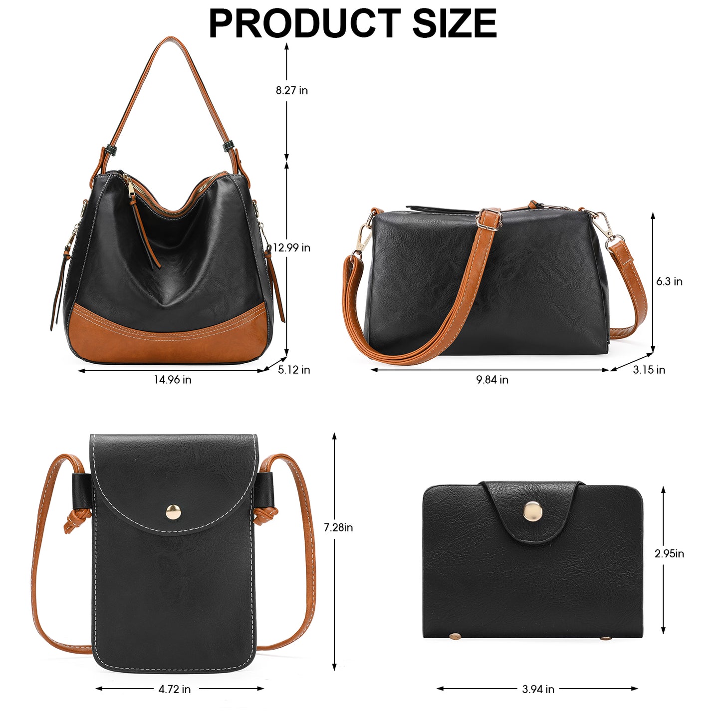SENDEFN Women Fashion Handbags Wallet Tote Bag Shoulder Bag Top Handle Satchel Purse Set 4pcs