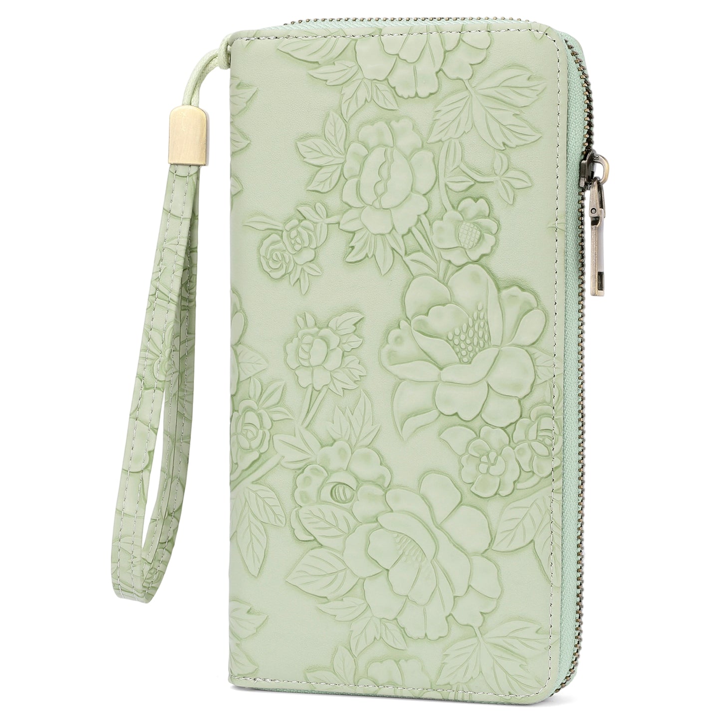 SENDEFN Womens Print Floral Wallet Leather Credit Card Holder Wallet RFID Wristlet Wallet for Women Ladies Clutch Long Purses