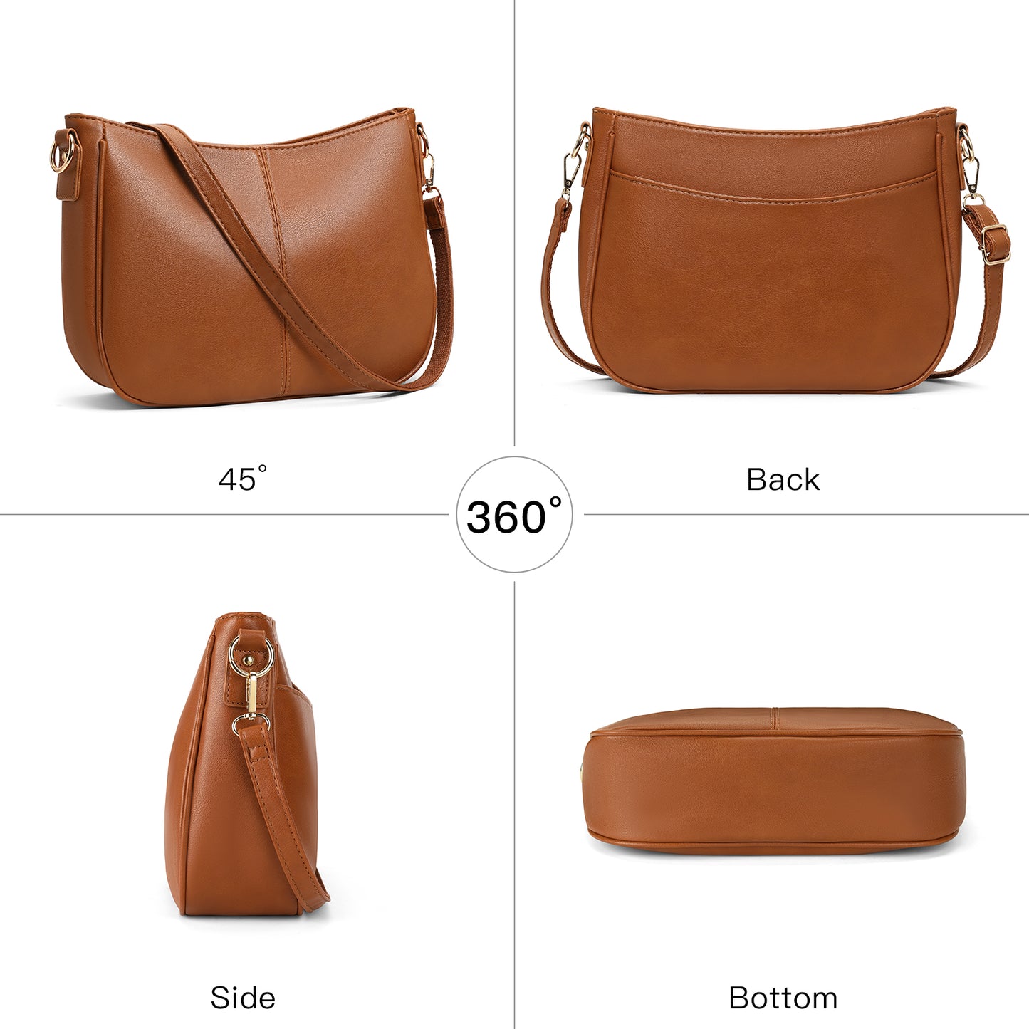 SENDEFN Small Shoulder Handbags for Women Waterproof Purse Soft Leather Crossbody Bags with Removable Shoulder Straps