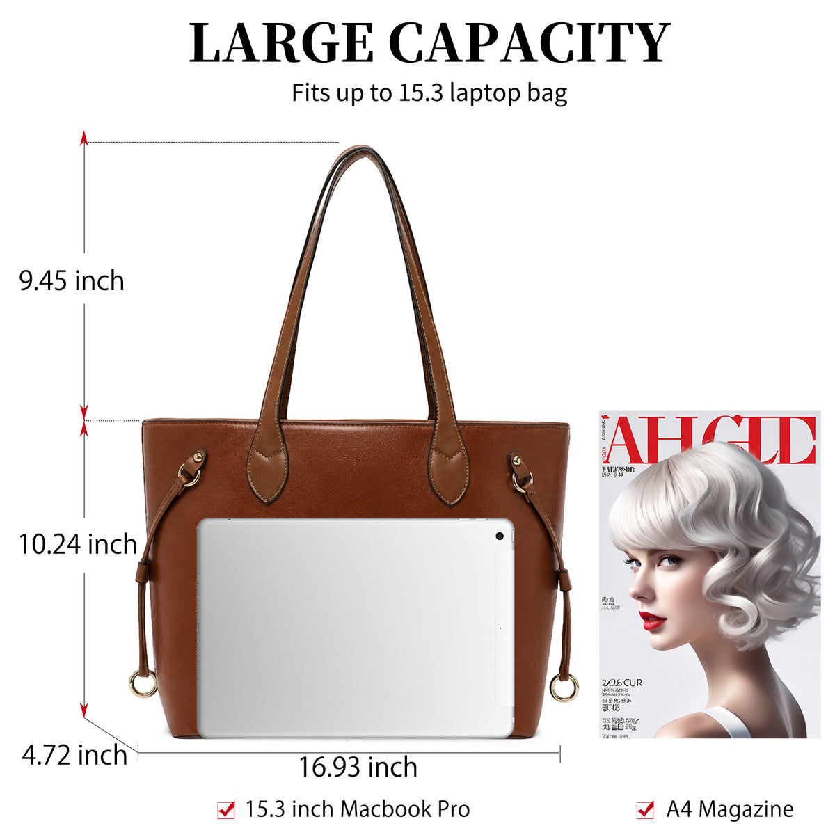 SENDEFN Tote Bags with Zipper Leather Purses and Handbags for Women Large Hobo Shoulder Bag