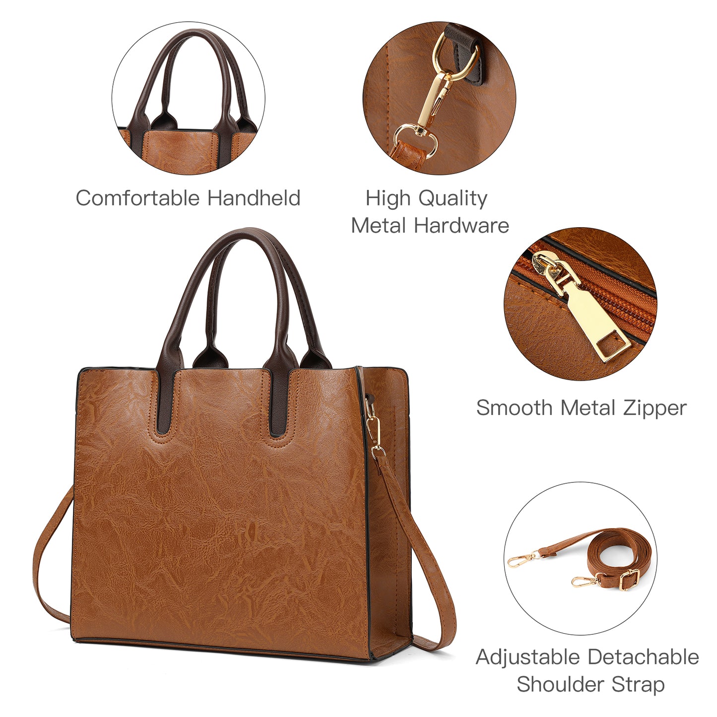 Sendefn Purse for Women Leather Tote Bag Purse and Handbags, Satchel Shoulder Crossbody Top Handle Bags