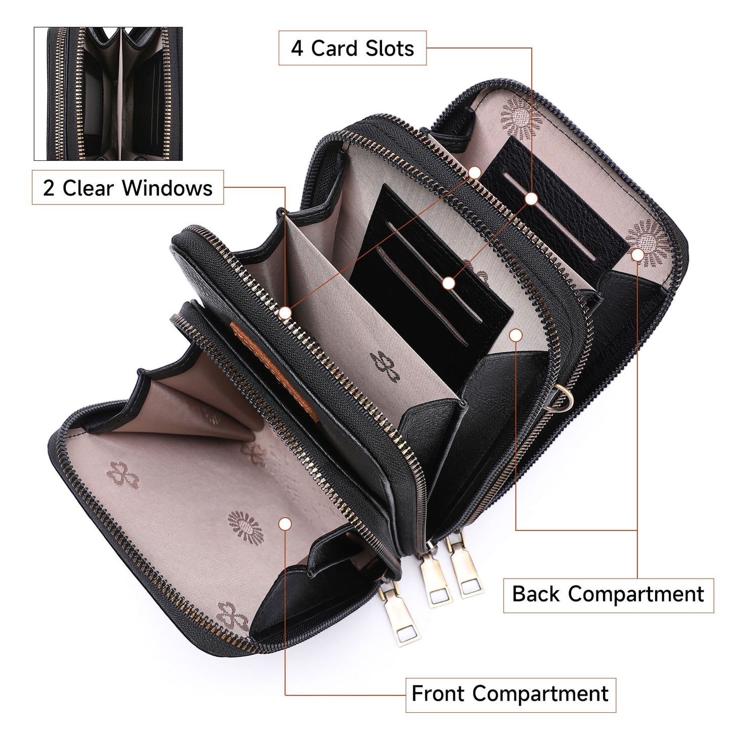SENDEFN Vegan Leather Small Crossbody Bags for Women Cell Phone Bag Purses Shoulder Bag with Adjustable Strap