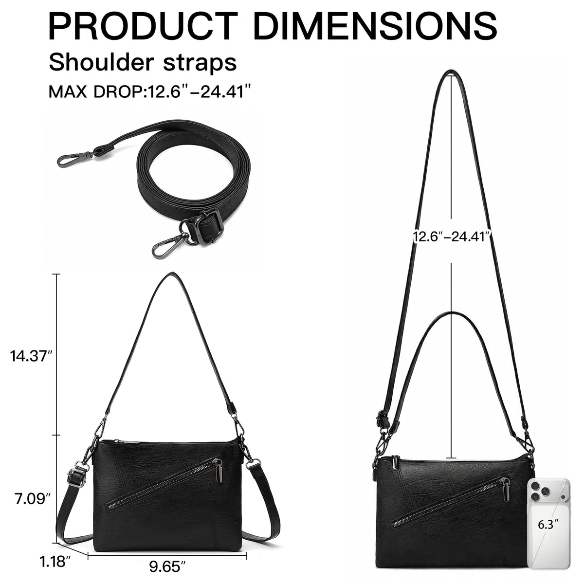 SENDEFN Small Crossbody Bags for Women Trendy Clutch Purse PU Leather Shoulder Bags with Adjustable Strap