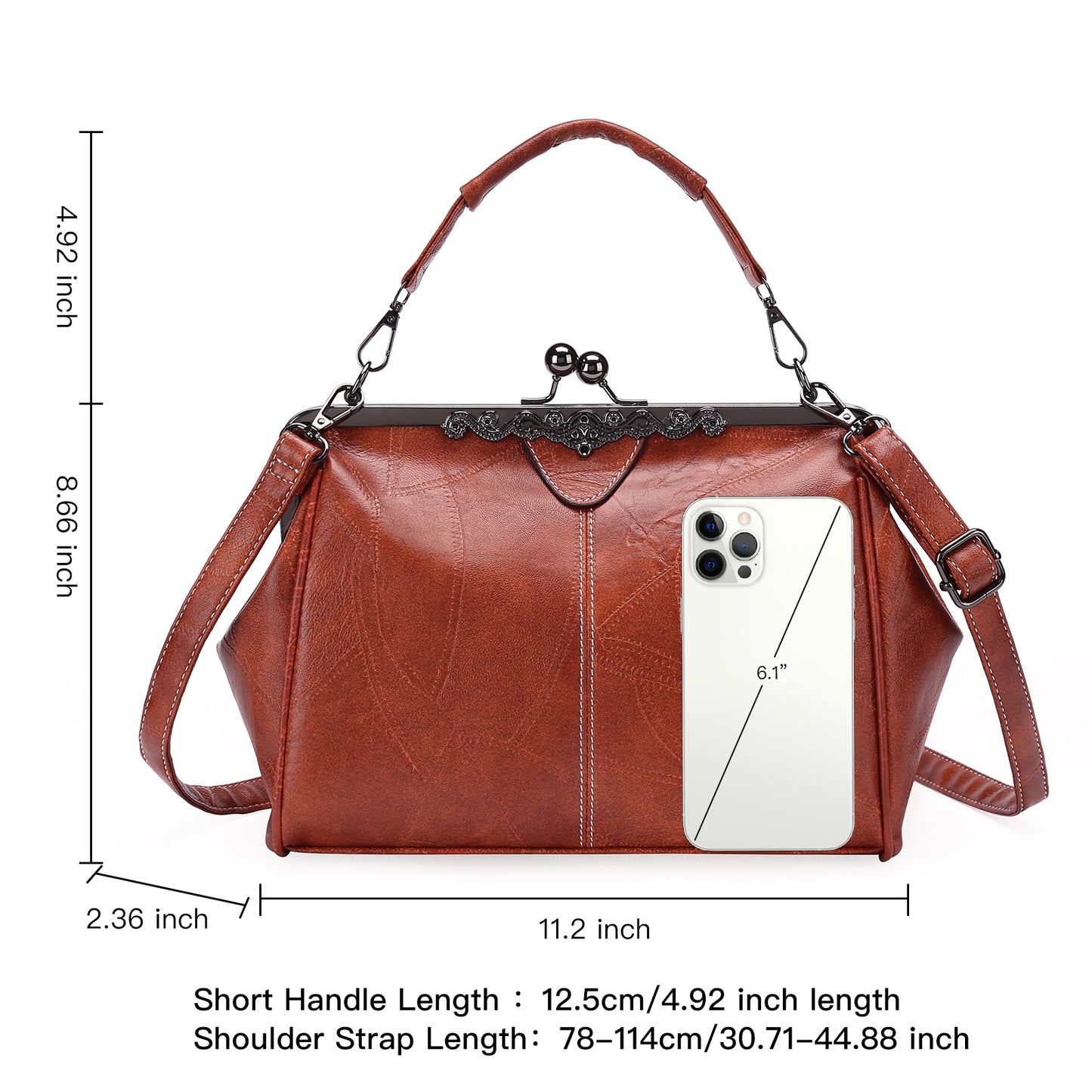 SENDEFN Crossbody bags for women trendy, Fashion Leather Shoulder Clip Bag,Ladies Classic Handbag Light Purse with Adjustable Strap