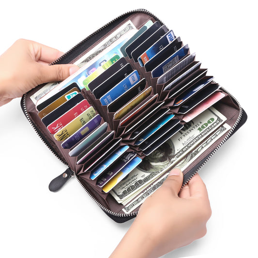 Sendefn Womens Wristlet Wallet RFID Blocking Leather Credit Card Holder Phone Clutch Purse