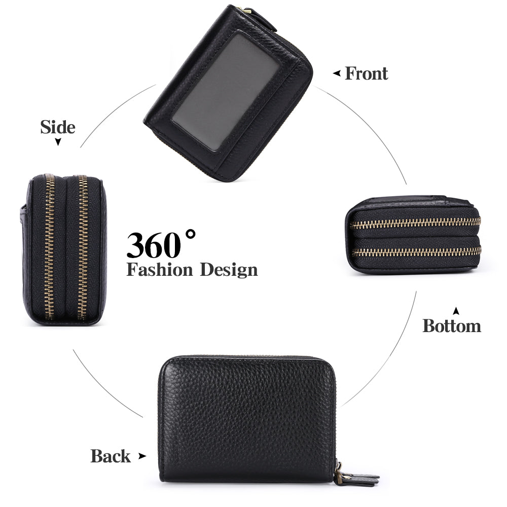 Sendefn Small Genuine Leather Wallet for Women, RFID Blocking Credit Card Holder Wallet
