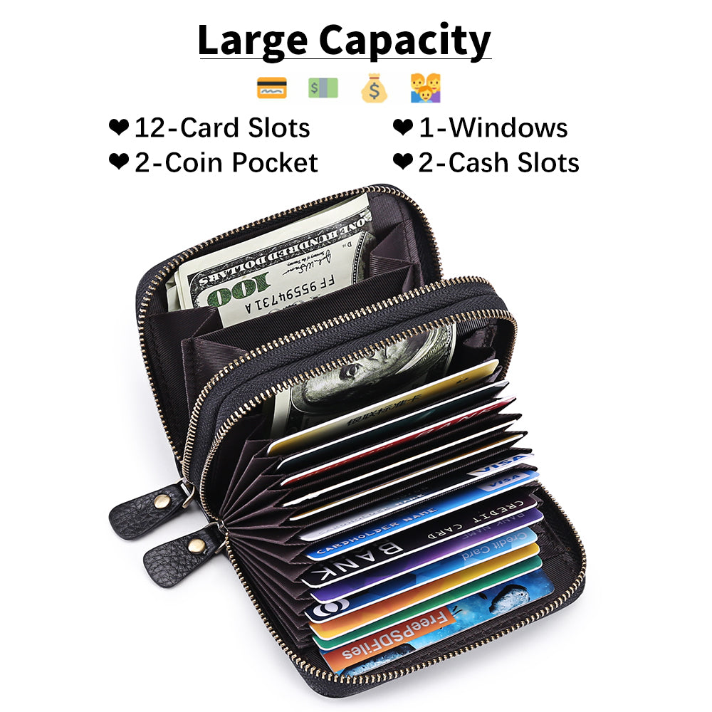 Sendefn Small Genuine Leather Wallet for Women, RFID Blocking Credit Card Holder Wallet