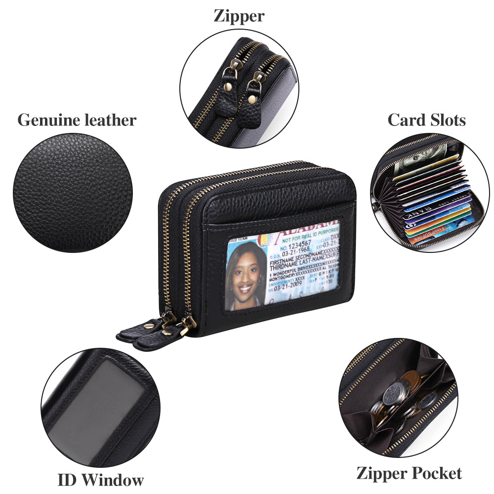Sendefn Small Genuine Leather Wallet for Women, RFID Blocking Credit Card Holder Wallet