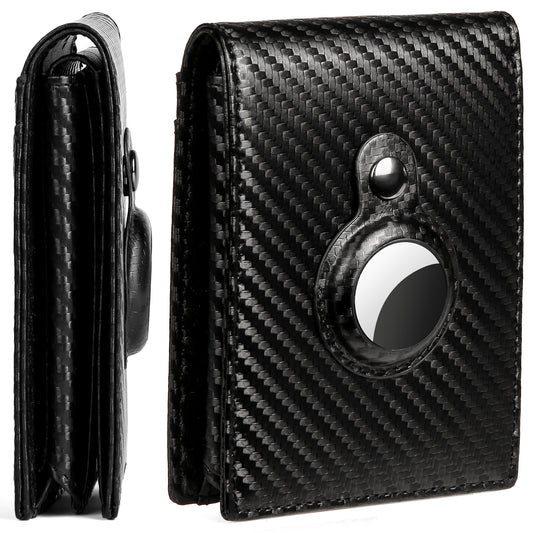 SENDEFN Slim Men's Leather Wallet with AirTag Holder RFID Blocking Bifold Credit Card Wallets