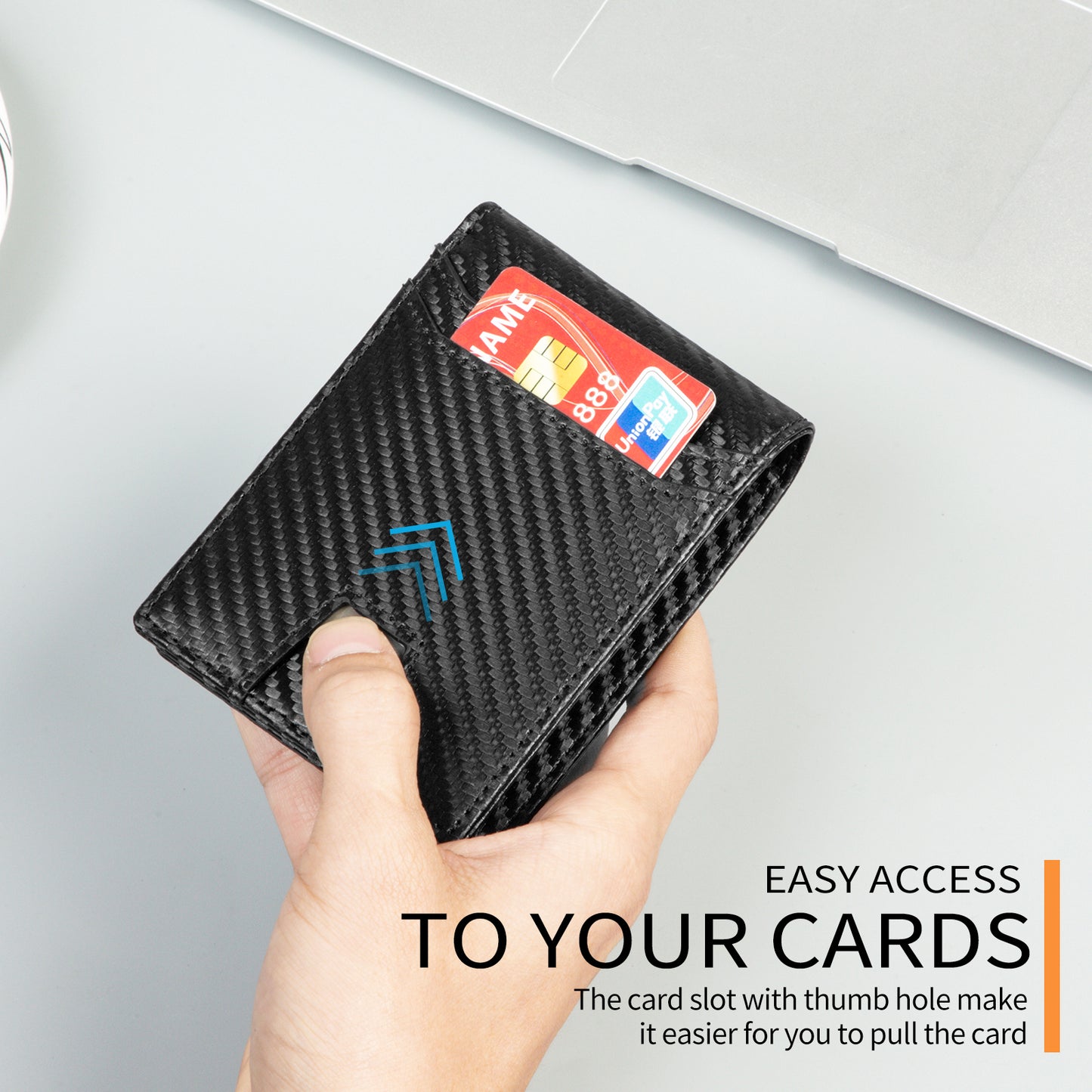 SENDEFN Slim Men's Leather Wallet with AirTag Holder RFID Blocking Bifold Credit Card Wallets