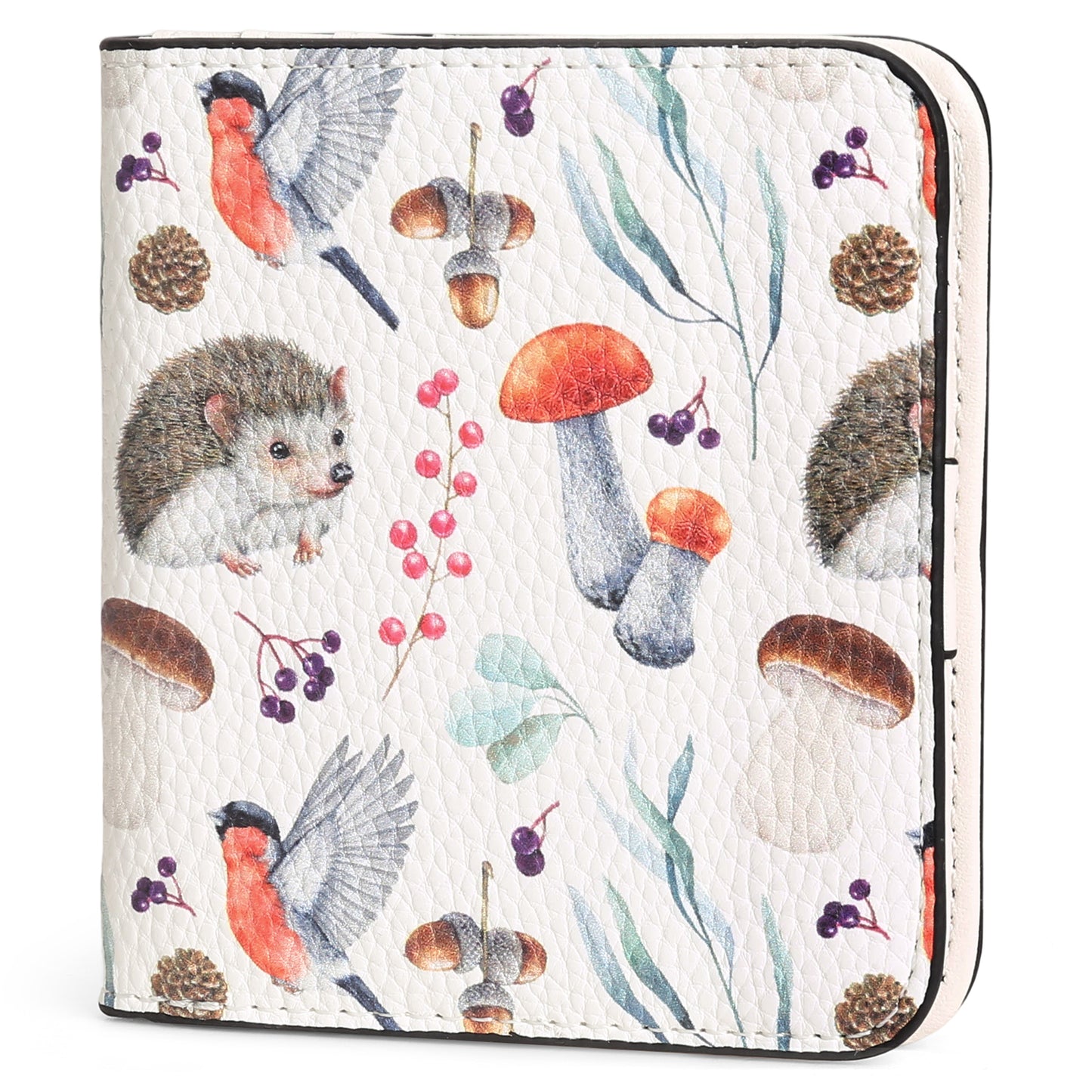 SENDEFN Pumpkin Pattern Small Rfid Women Wallet Bifold Zipper Coin Pocket Leather Compact Cash Credit Card Holder Travel Wallet for Female Ladies 1 ID Window 6 Card Slots