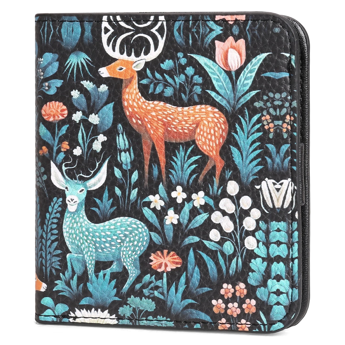 SENDEFN Pumpkin Pattern Small Rfid Women Wallet Bifold Zipper Coin Pocket Leather Compact Cash Credit Card Holder Travel Wallet for Female Ladies 1 ID Window 6 Card Slots