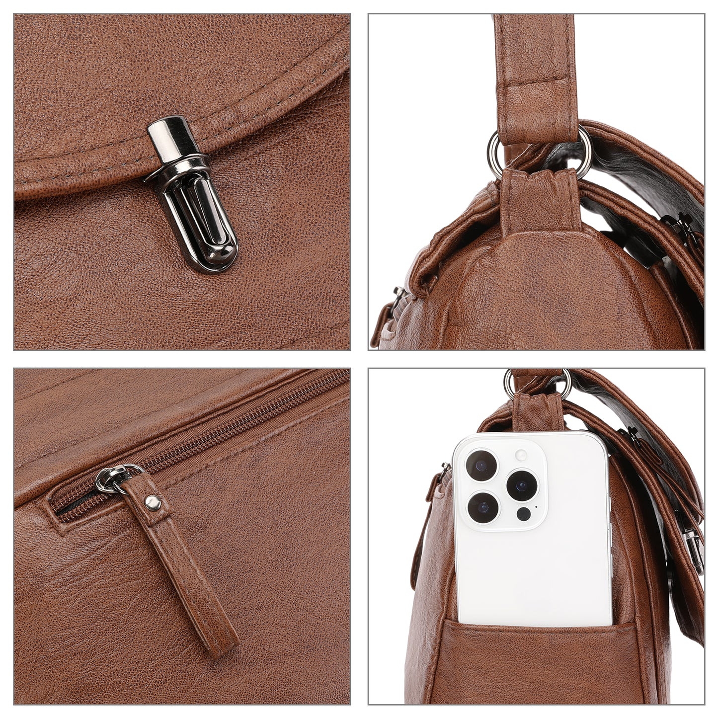 SENDEFN Crossbody Purses for Women Trendy Soft Leather Medium Handbags and Multi Pocket Shoulder Bag