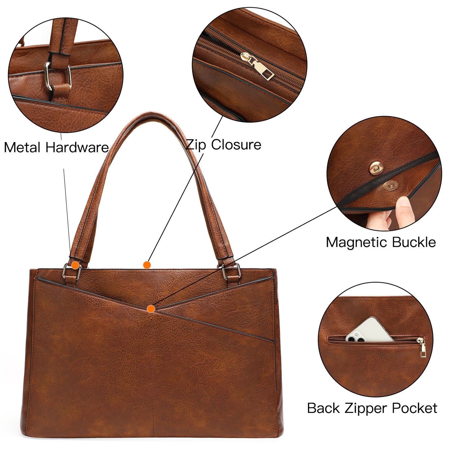 SENDEFN Women PU Leather Large Tote Bag Crossbody Shoulder Top Handle Designer Handbag