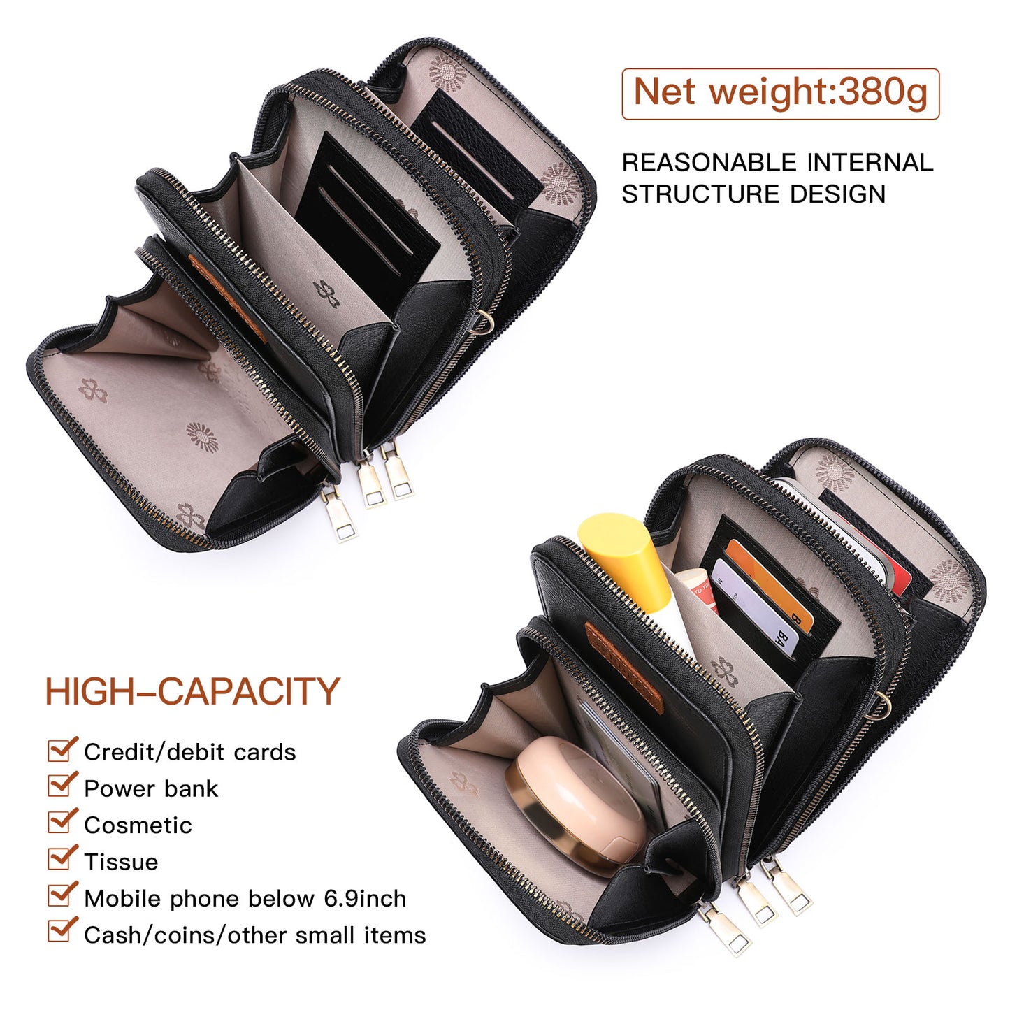 SENDEFN Vegan Leather Small Crossbody Bags for Women Cell Phone Bag Purses Shoulder Bag with Adjustable Strap