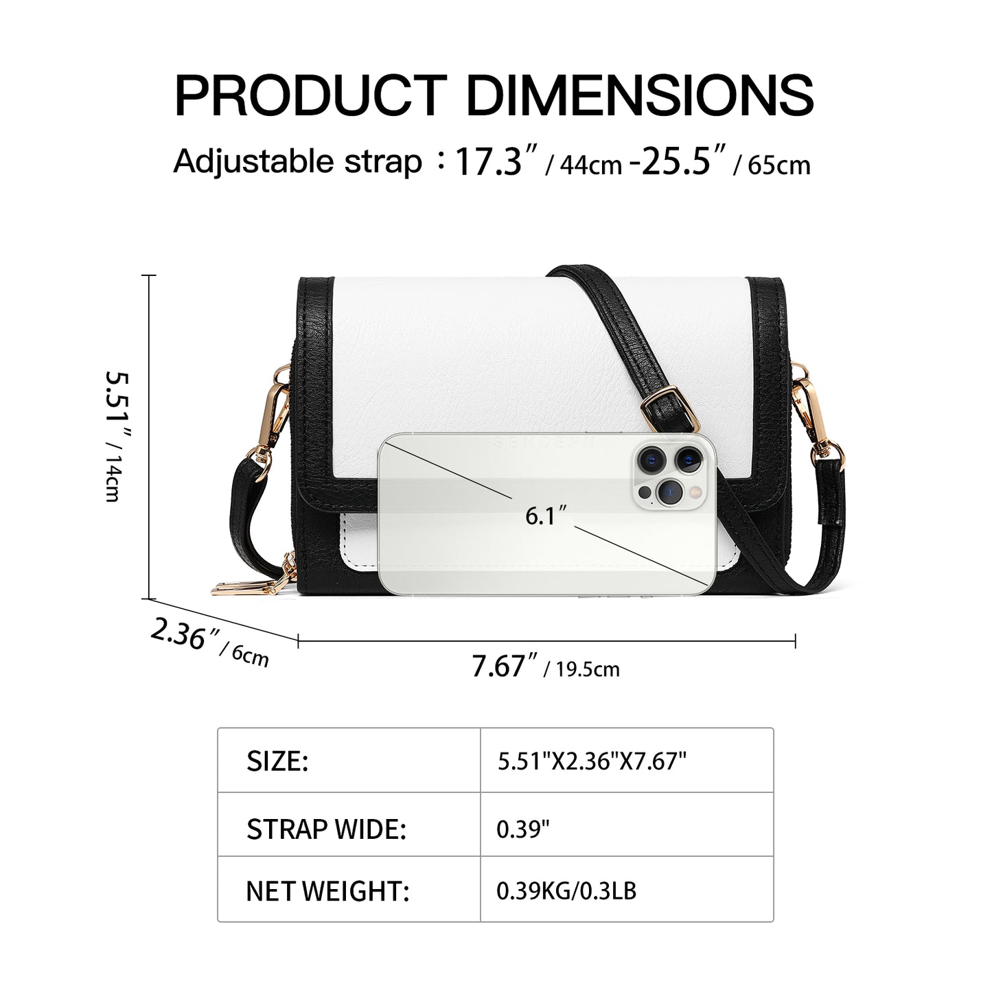 SENDEFN Crossbody Bags for Women Vegan Leather Purses Woman Fashion Shoulder Bag with Adjustable Strap