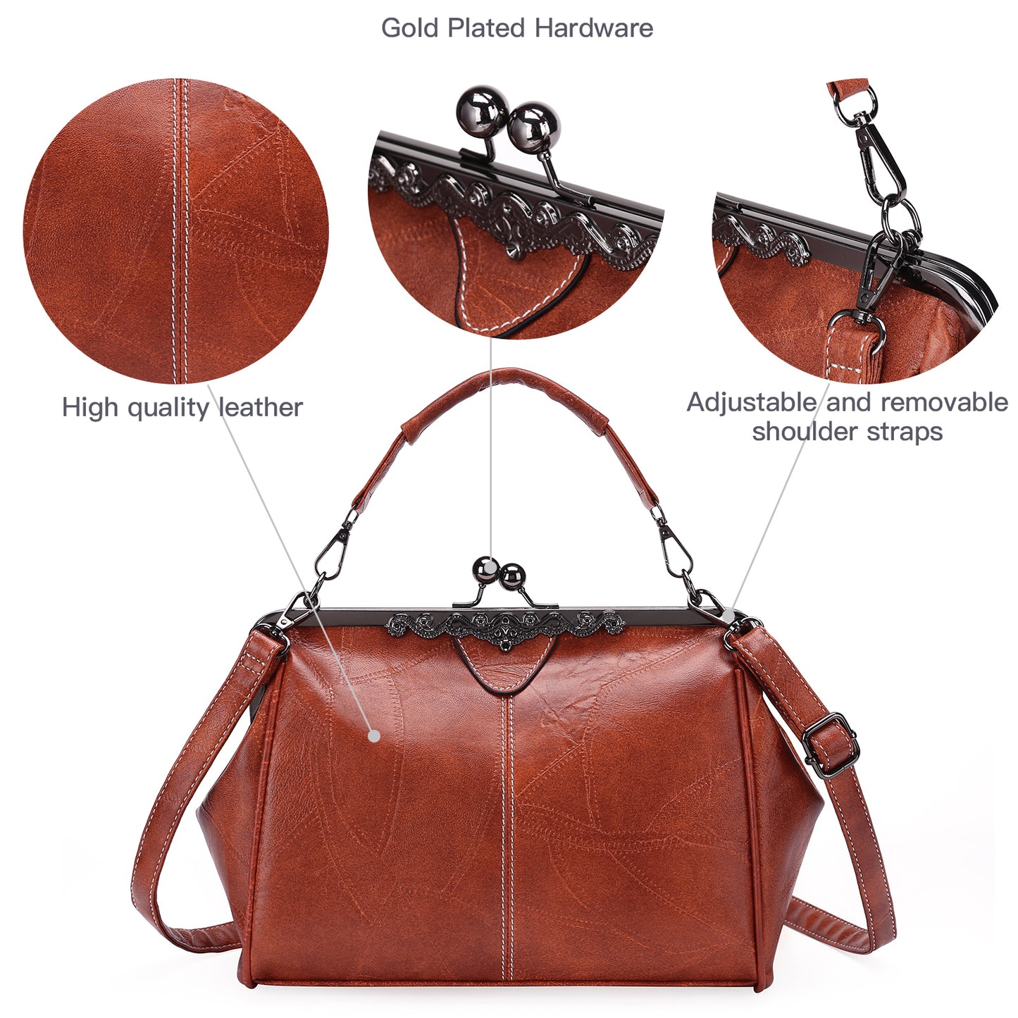 SENDEFN Crossbody bags for women trendy, Fashion Leather Shoulder Clip Bag,Ladies Classic Handbag Light Purse with Adjustable Strap