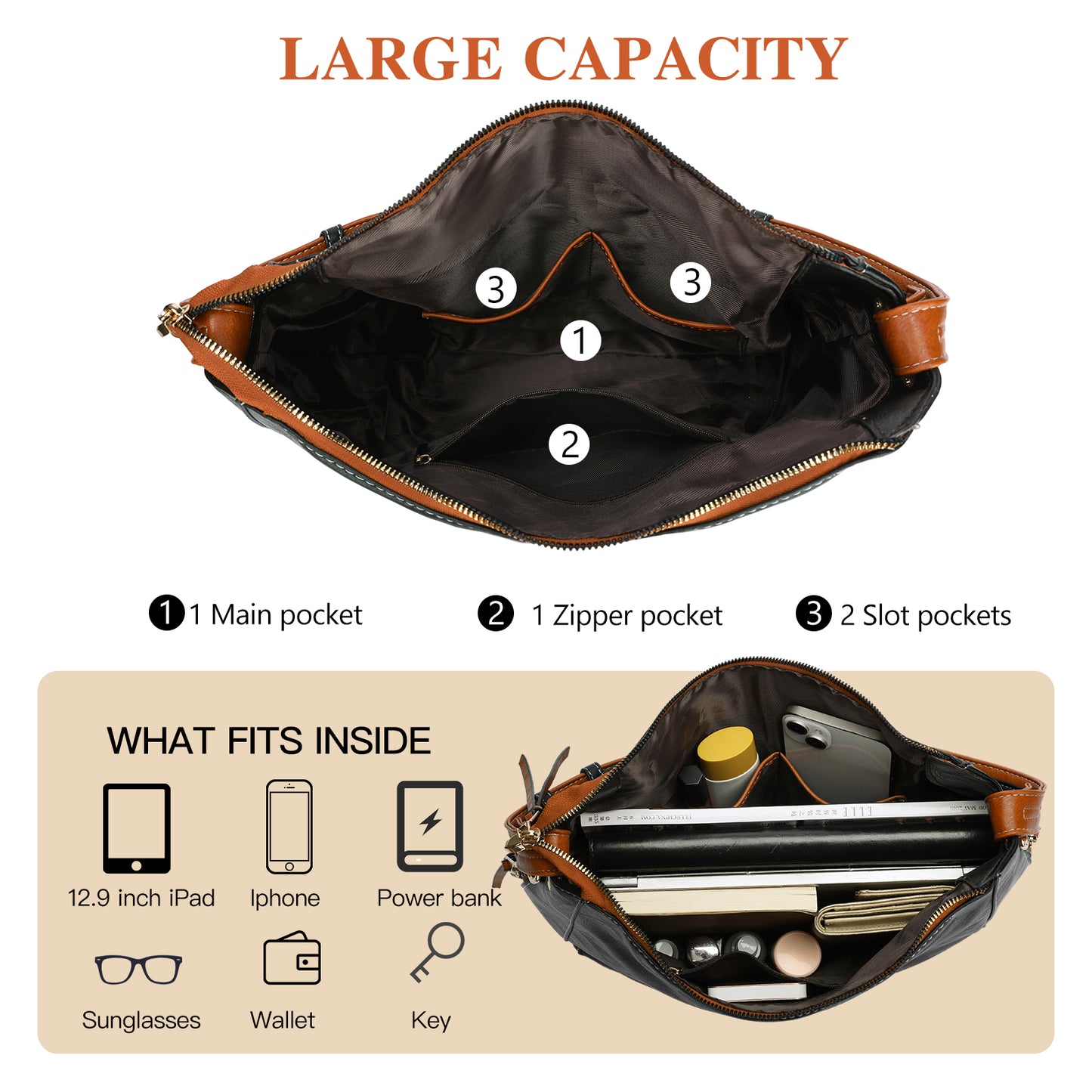 SENDEFN Women Fashion Handbags Wallet Tote Bag Shoulder Bag Top Handle Satchel Purse Set 4pcs