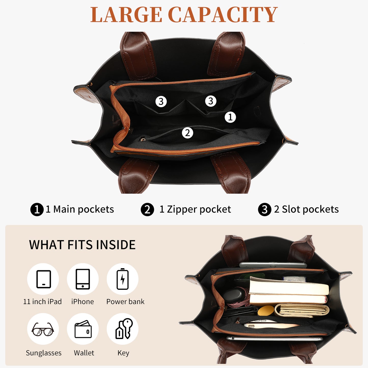 Sendefn Purse for Women Leather Tote Bag Purse and Handbags, Satchel Shoulder Crossbody Top Handle Bags