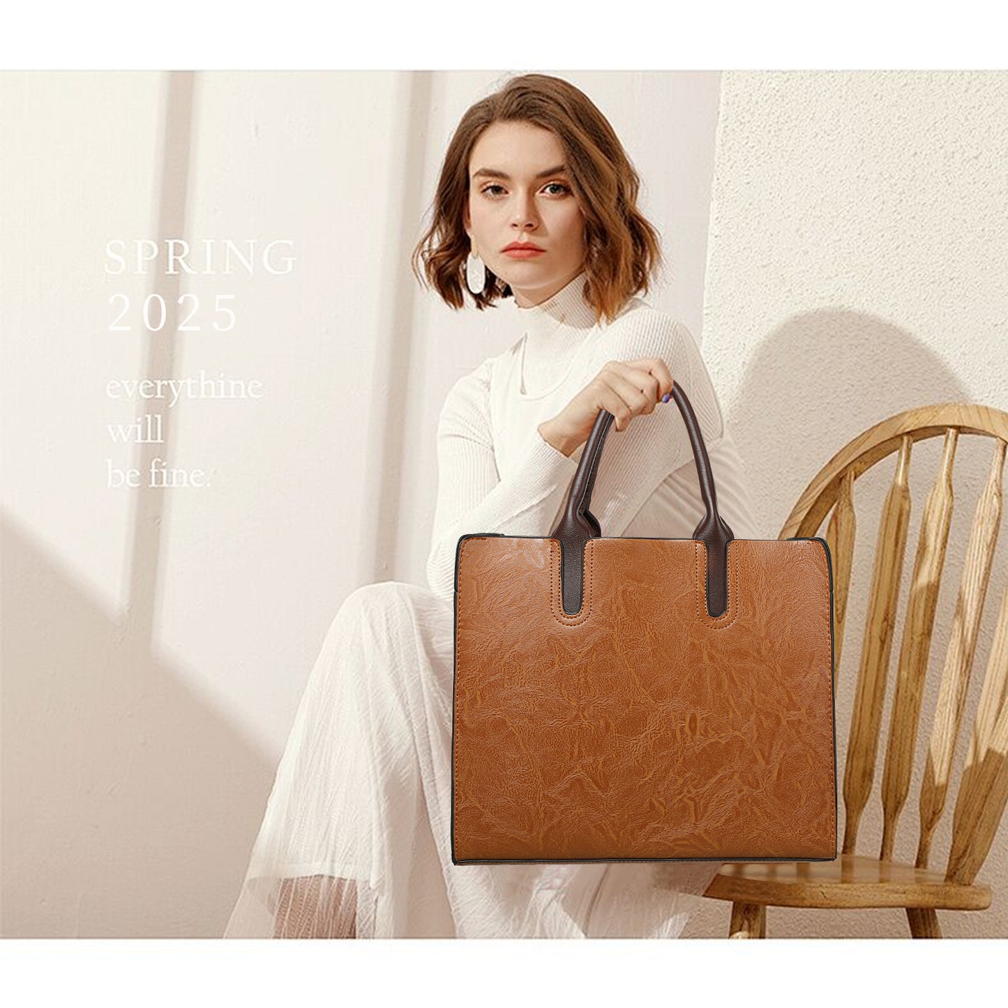 Sendefn Purse for Women Leather Tote Bag Purse and Handbags, Satchel Shoulder Crossbody Top Handle Bags