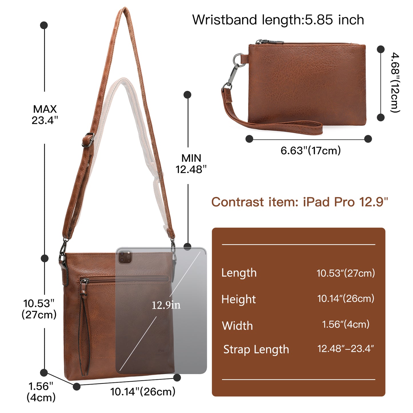 SENDEFN Real Leather Purse for Women Crossbody Bag Travel Shoulder Handbag Vintage Tassel Zipper