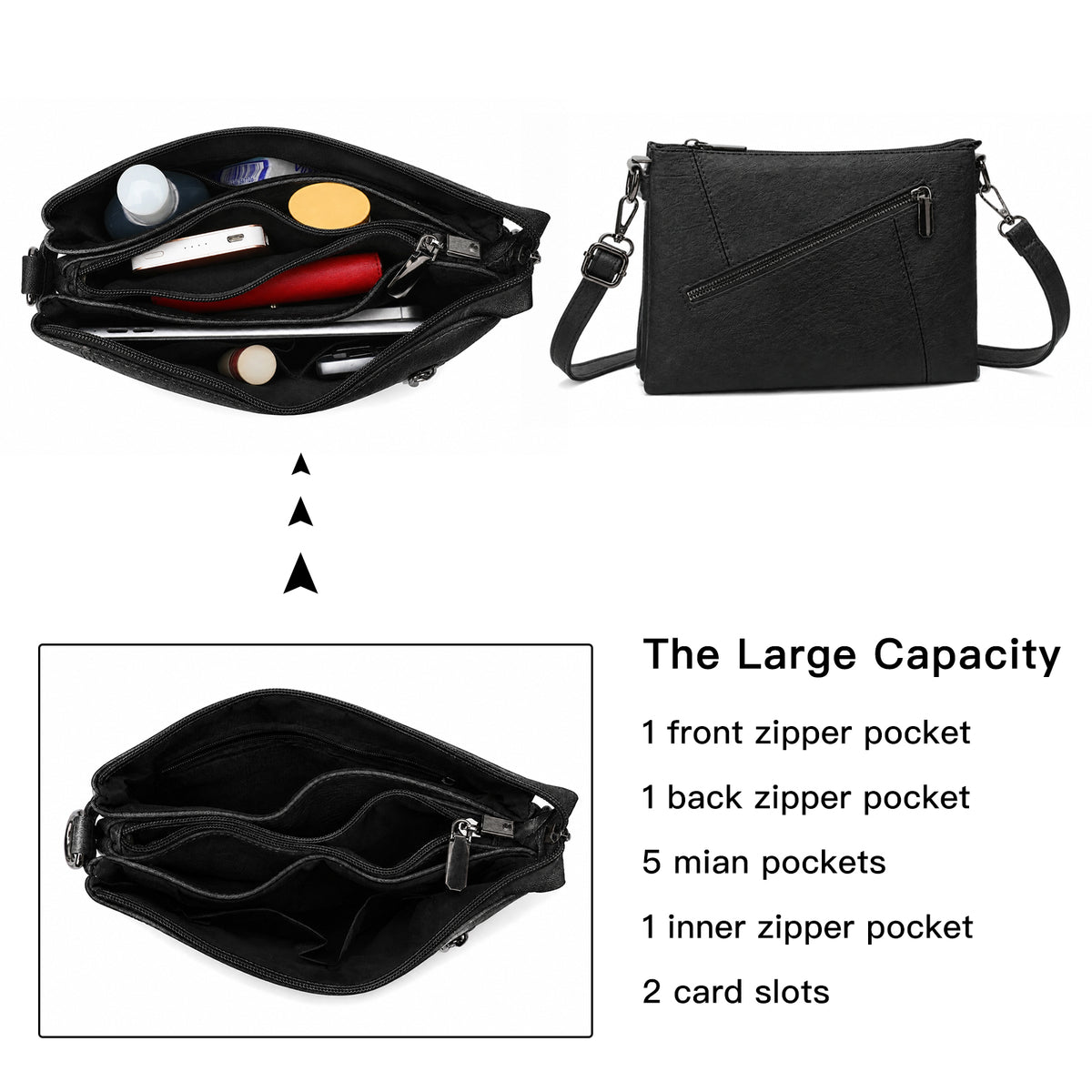 SENDEFN Small Crossbody Bags for Women Trendy Clutch Purse PU Leather Shoulder Bags with Adjustable Strap