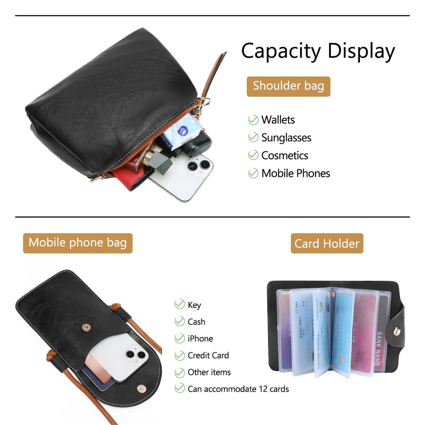 SENDEFN Women Fashion Handbags Wallet Tote Bag Shoulder Bag Top Handle Satchel Purse Set 4pcs
