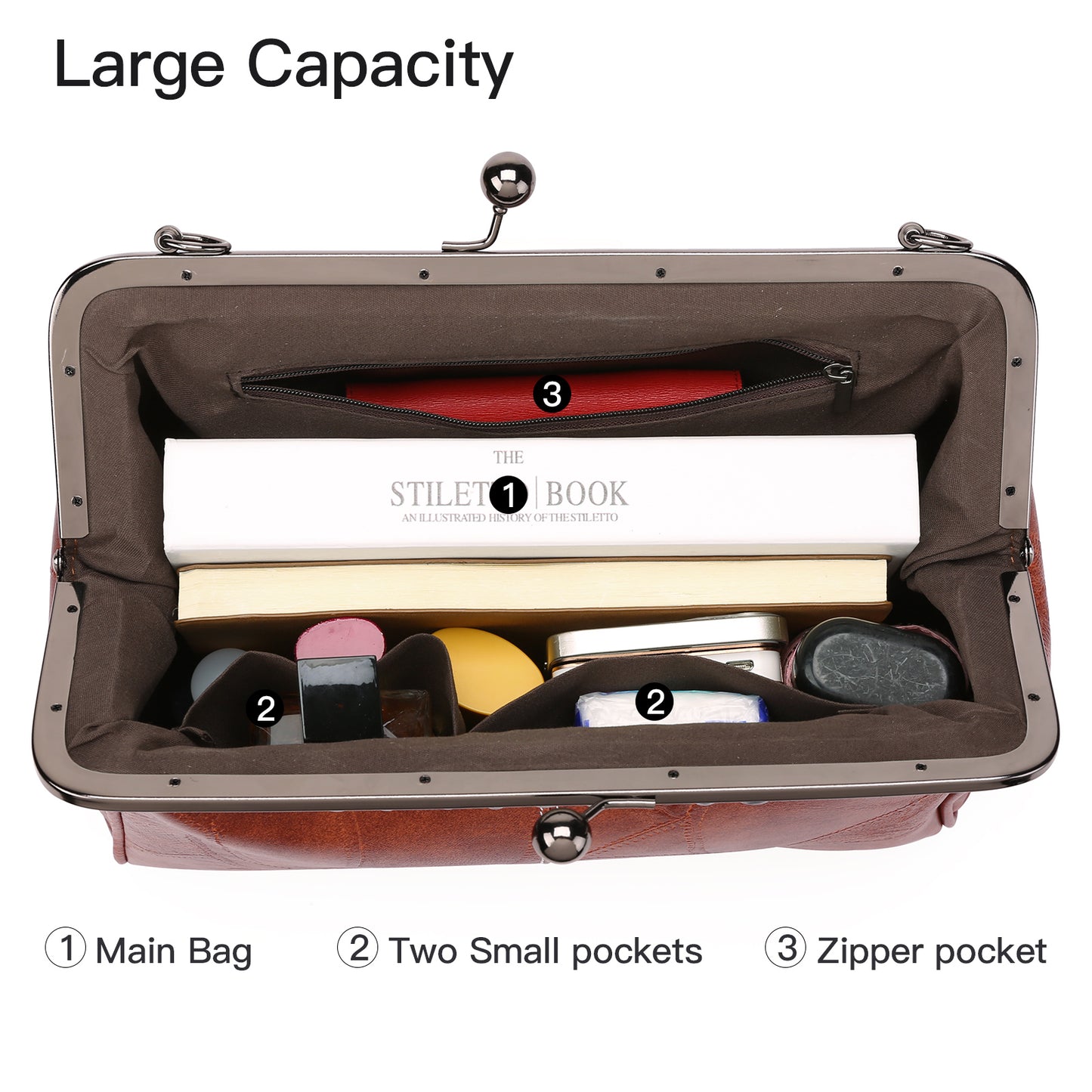 SENDEFN Crossbody bags for women trendy, Fashion Leather Shoulder Clip Bag,Ladies Classic Handbag Light Purse with Adjustable Strap