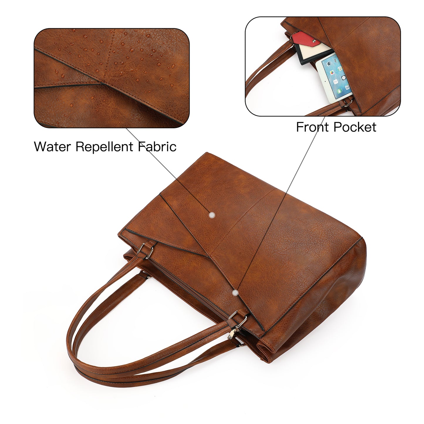 SENDEFN Women PU Leather Large Tote Bag Crossbody Shoulder Top Handle Designer Handbag