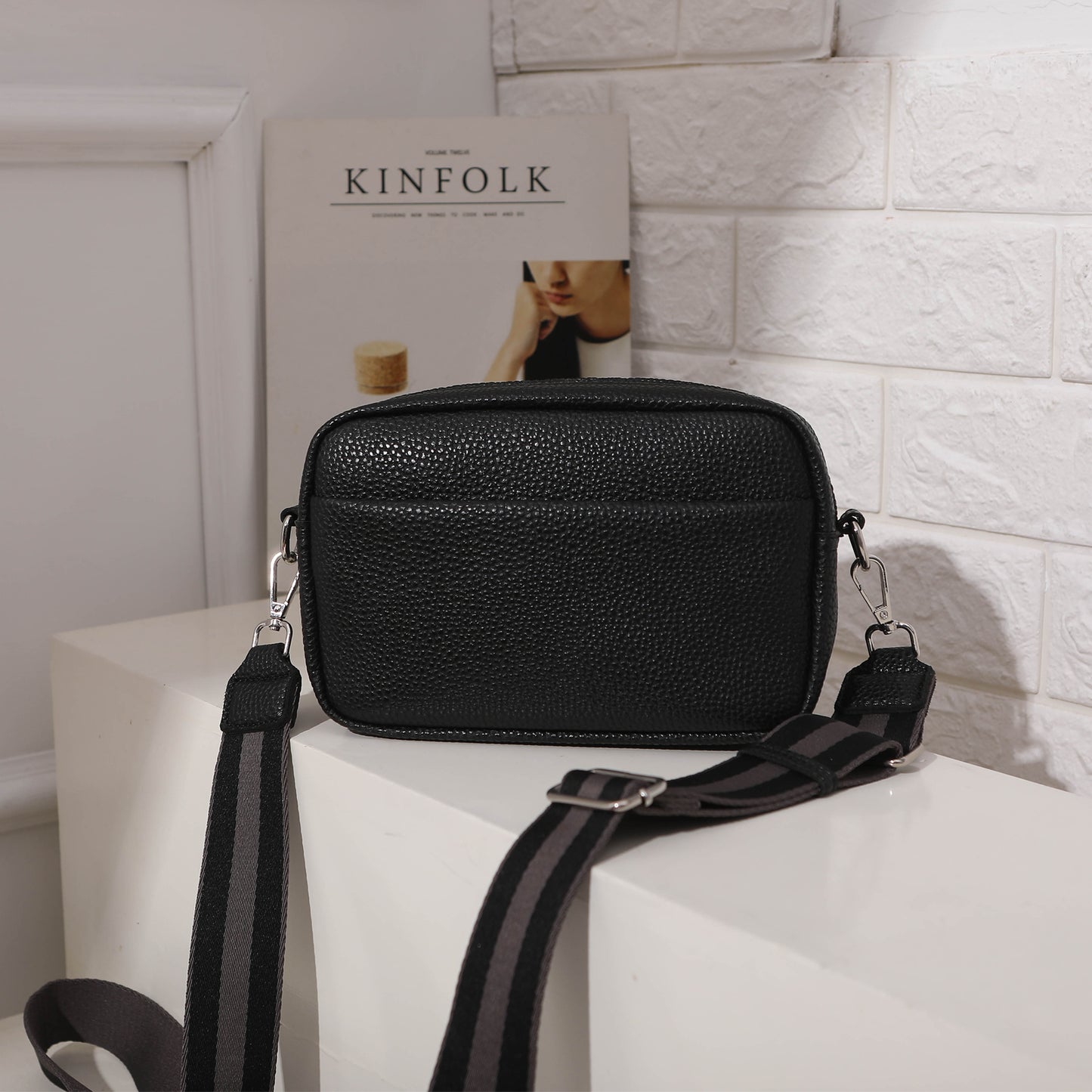Sendefn Leather Crossbody Bag for Women,Ladies Wide Strap Shoulder Bag Small Purses and Handbags