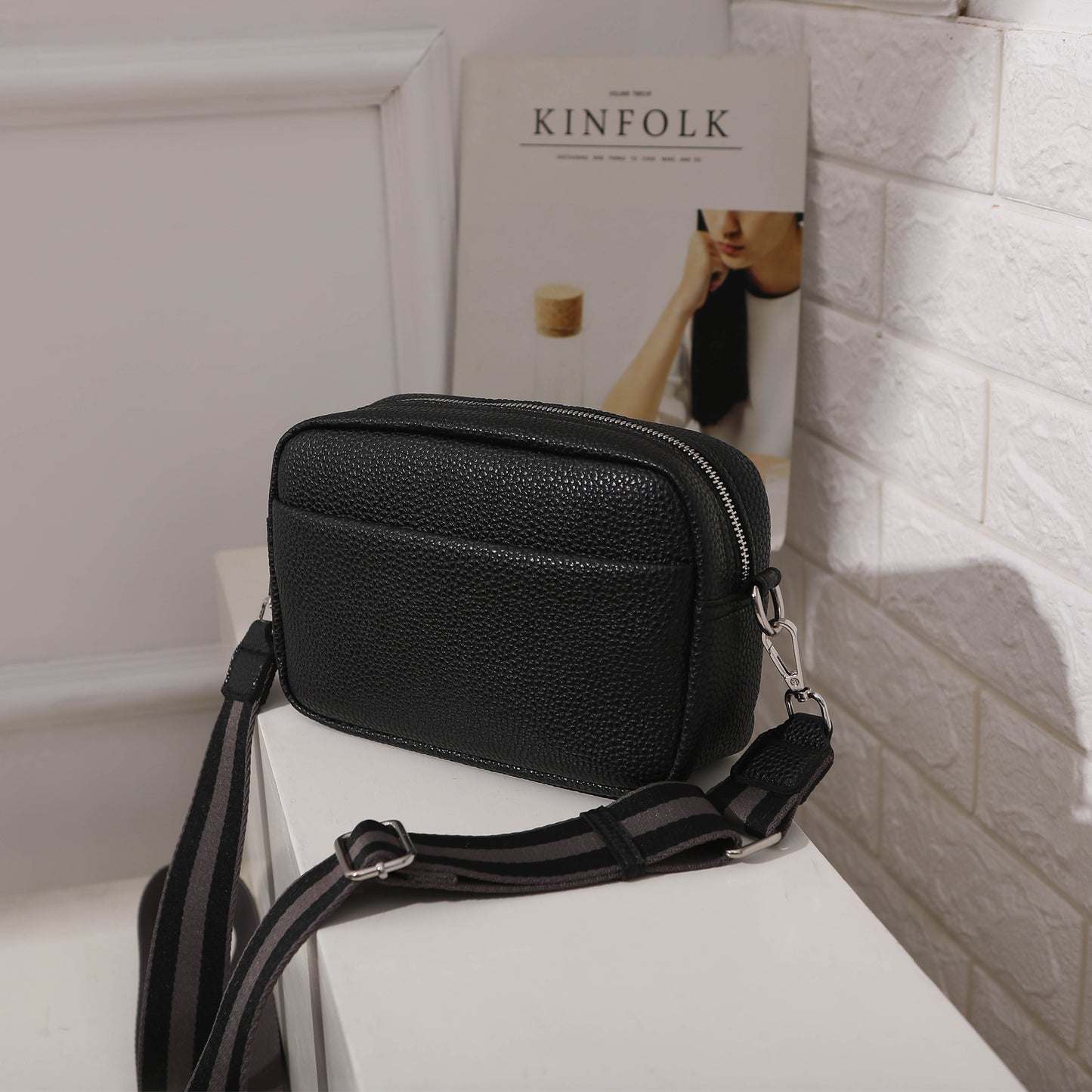 Sendefn Leather Crossbody Bag for Women,Ladies Wide Strap Shoulder Bag Small Purses and Handbags