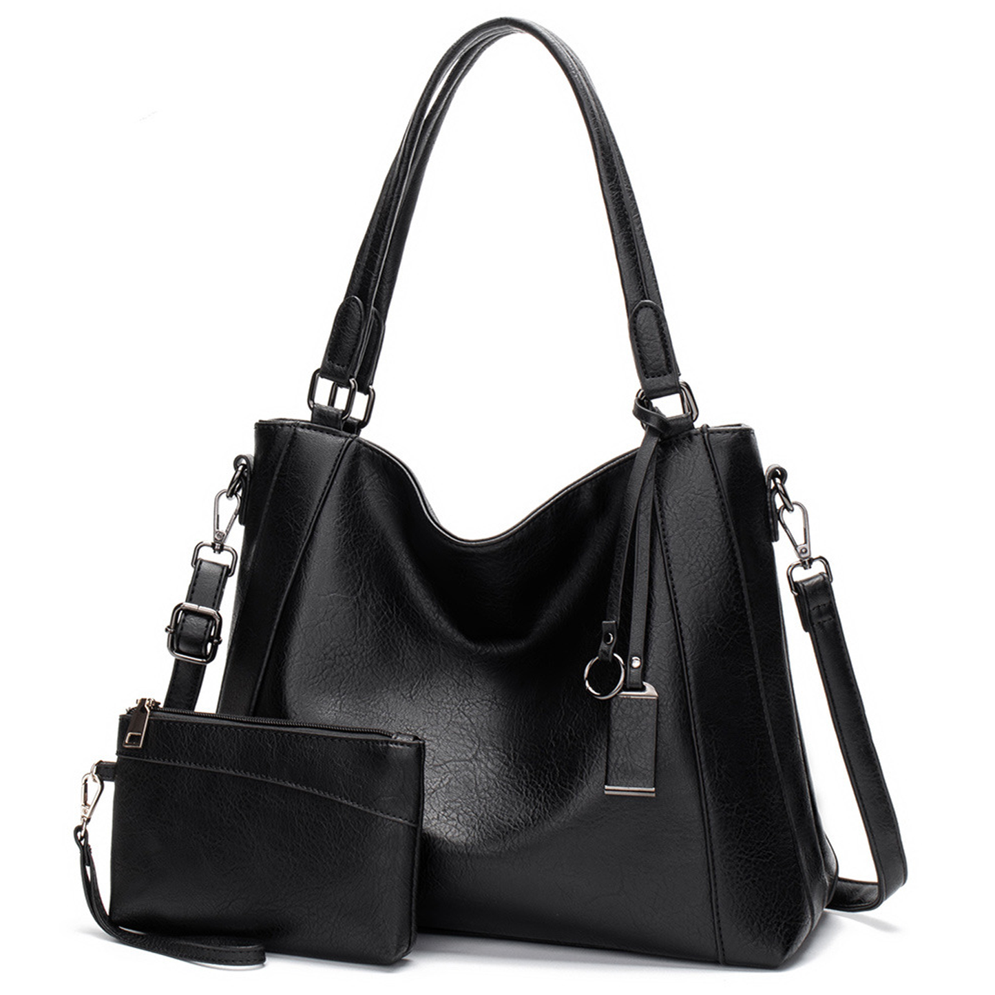 Sendefn Women Tote Bag Handbags Leather Hobo Shoulder Bags Top Handle Satchel Purse Set 2pcs