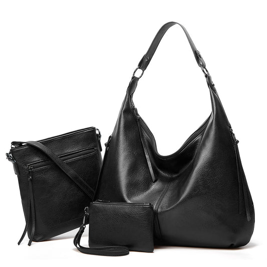 Sendfen Hobo Bags for Women Leather Crossbody Bags Ladies Wristlet Handbags Purse Set 3Pcs