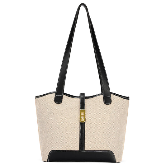 SENDEFN Women's Canvas Shoulder Bags Retro Casual Handbags Work Bag Tote Purses