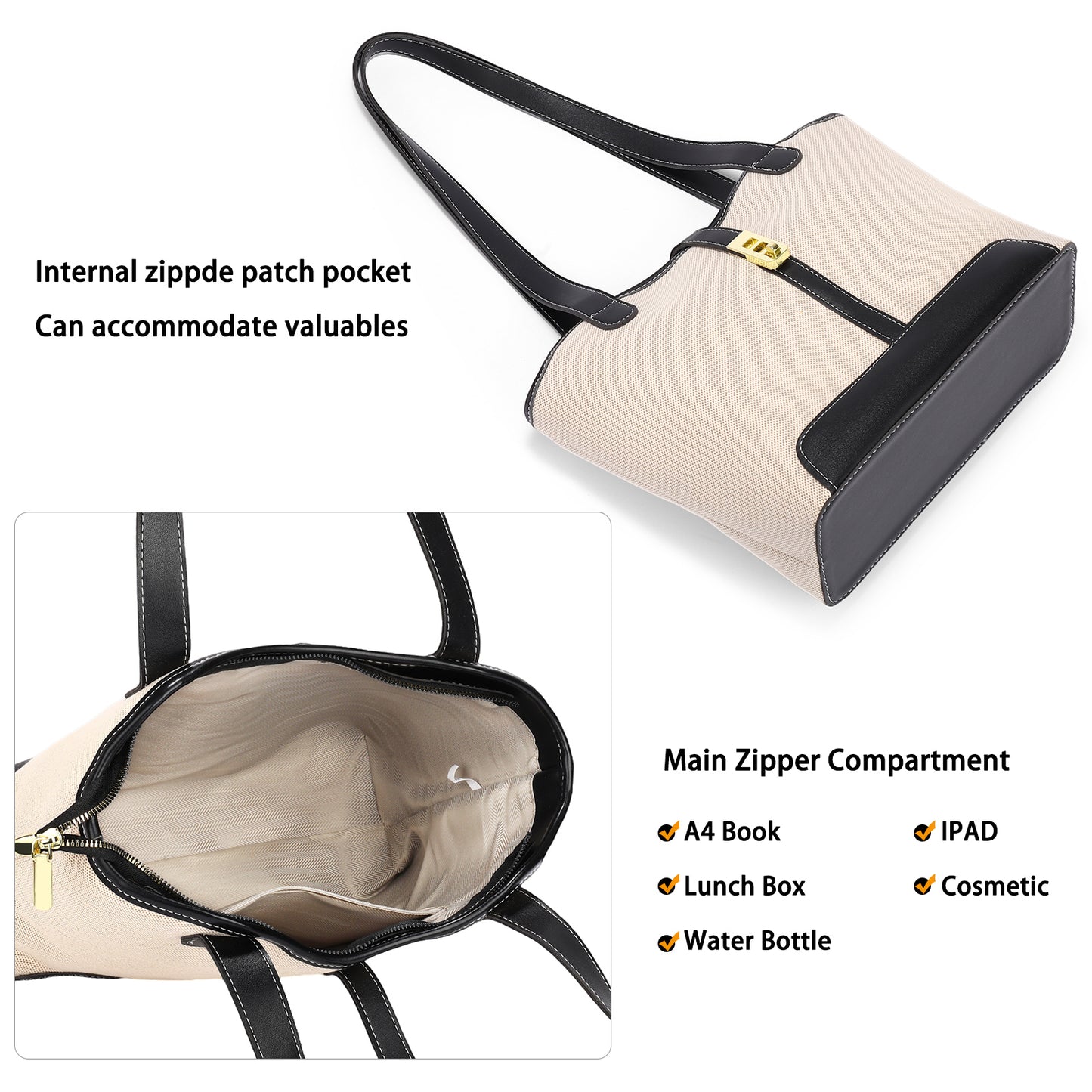 SENDEFN Women's Canvas Shoulder Bags Retro Casual Handbags Work Bag Tote Purses