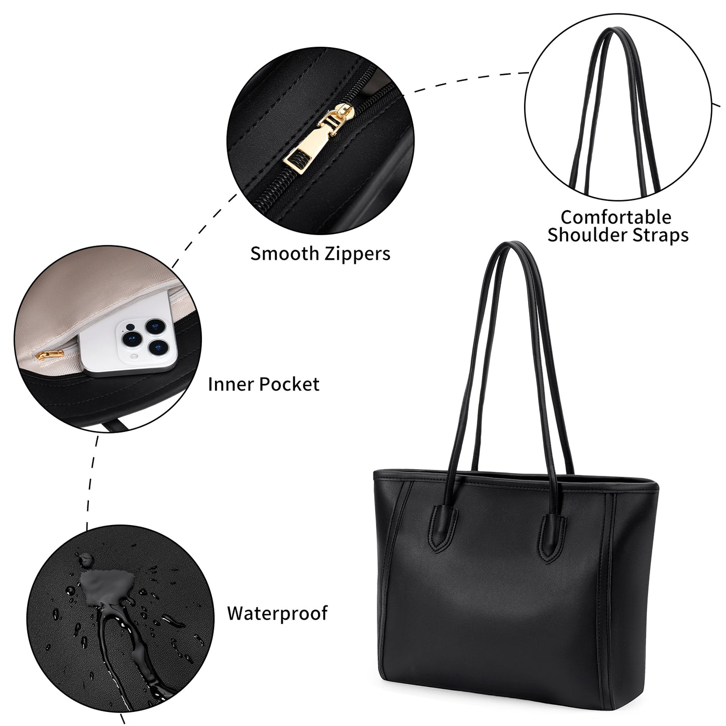SENDEFN Purses and Handbags Women Fashion Tote Bag Shoulder Bags Top Handle Satchel Purses Leather Handbag