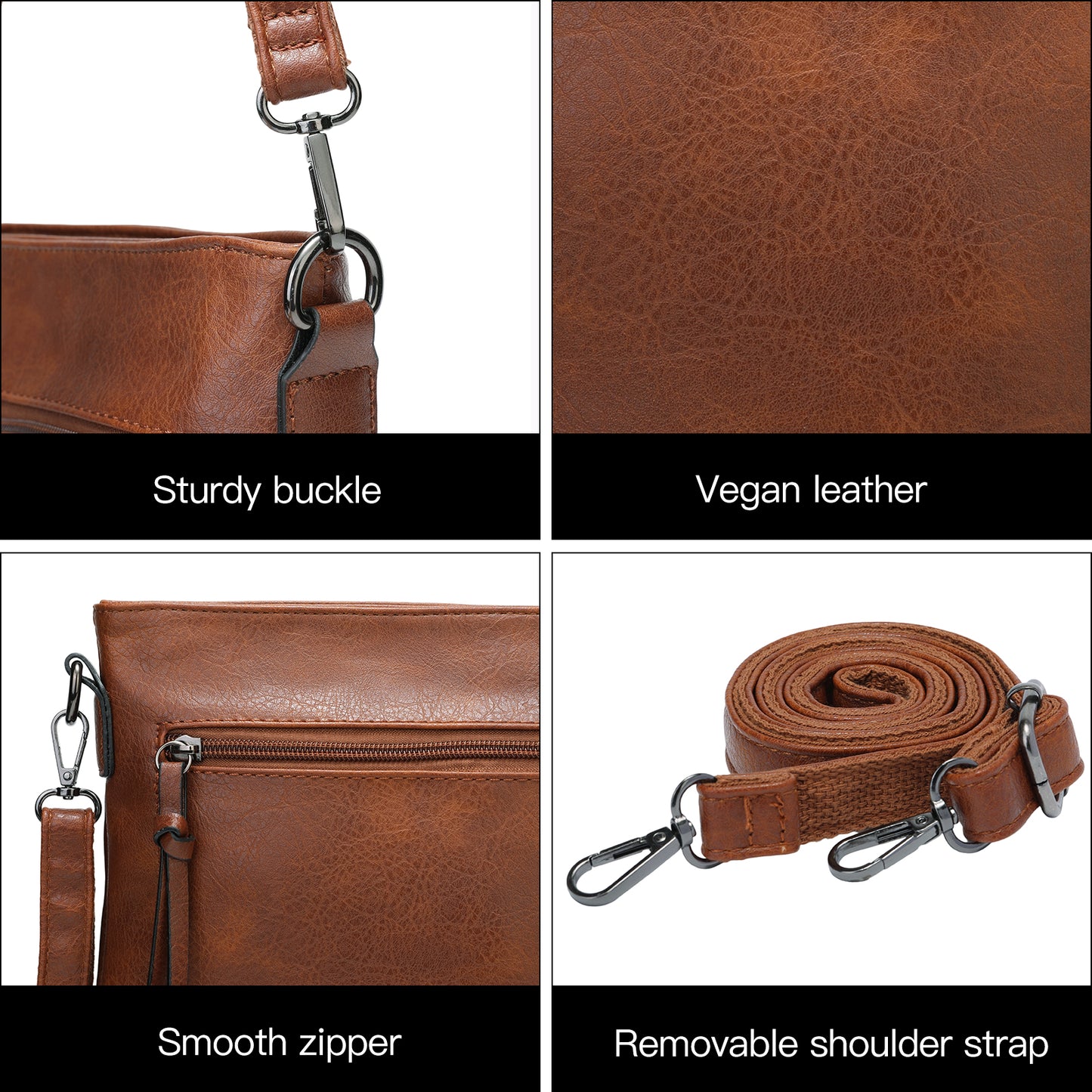 SENDEFN Real Leather Purse for Women Crossbody Bag Travel Shoulder Handbag Vintage Tassel Zipper