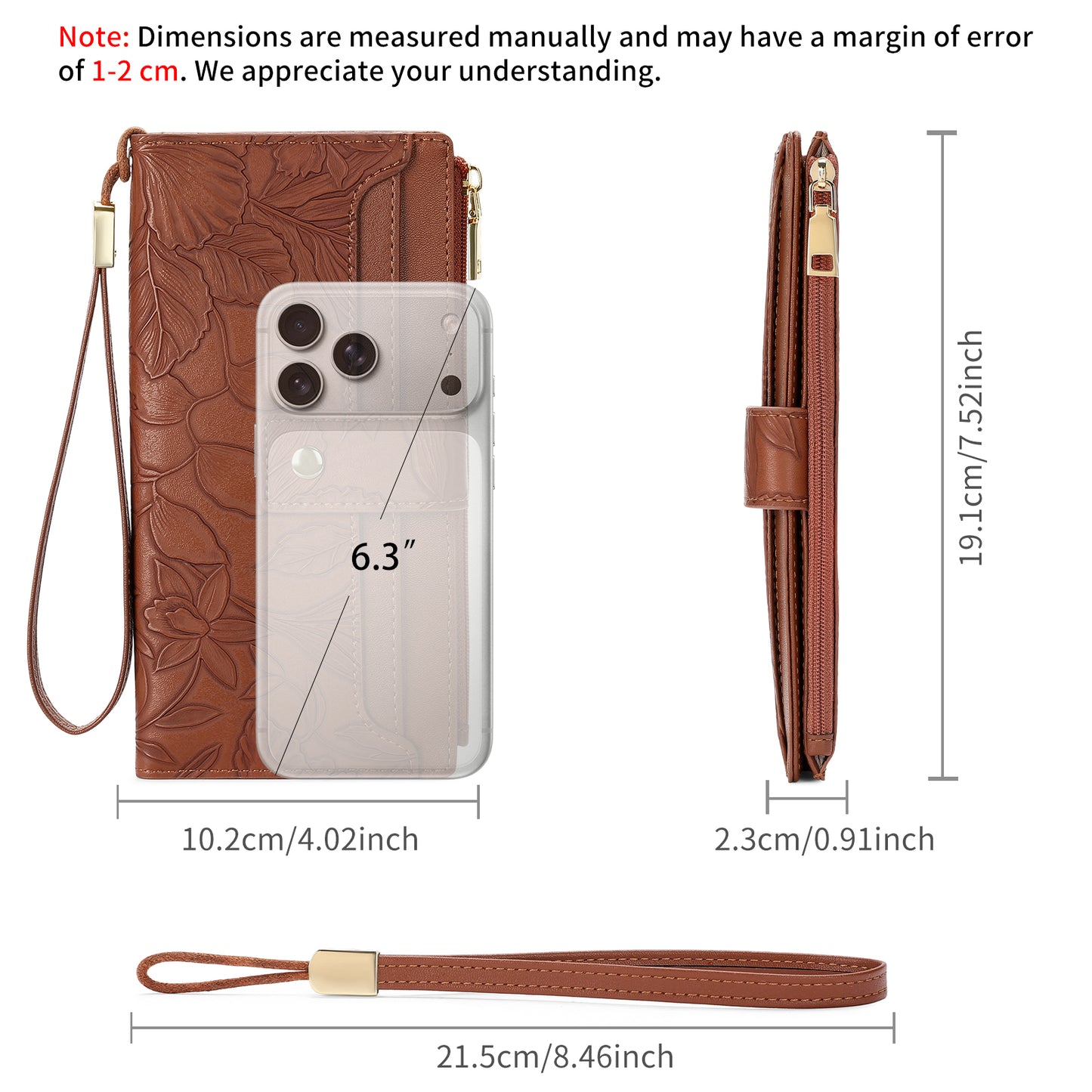 SENDEFN Womens Print Floral Wallet Leather Credit Card Holder Wallet RFID Wristlet Wallet for Women Ladies Clutch Long Purses