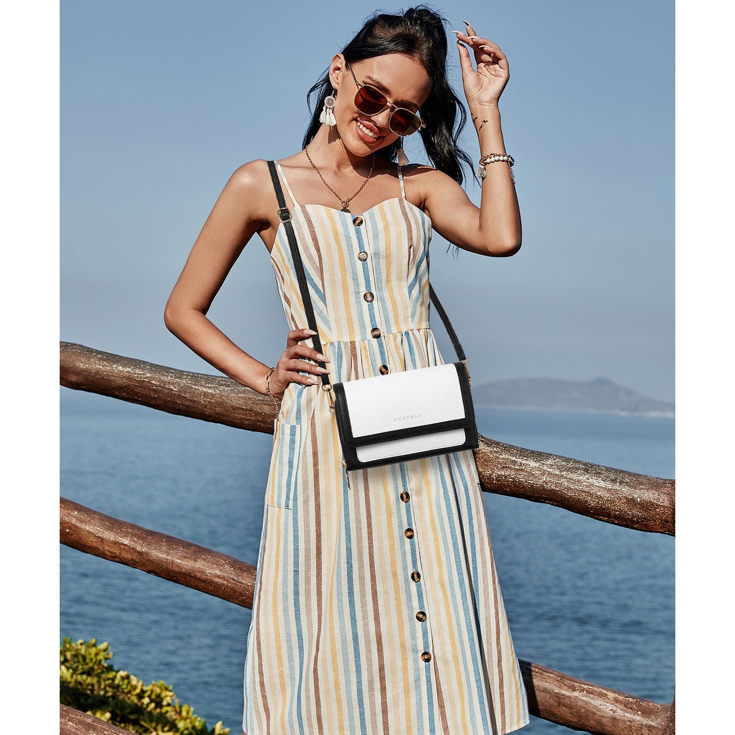 SENDEFN Crossbody Bags for Women Vegan Leather Purses Woman Fashion Shoulder Bag with Adjustable Strap