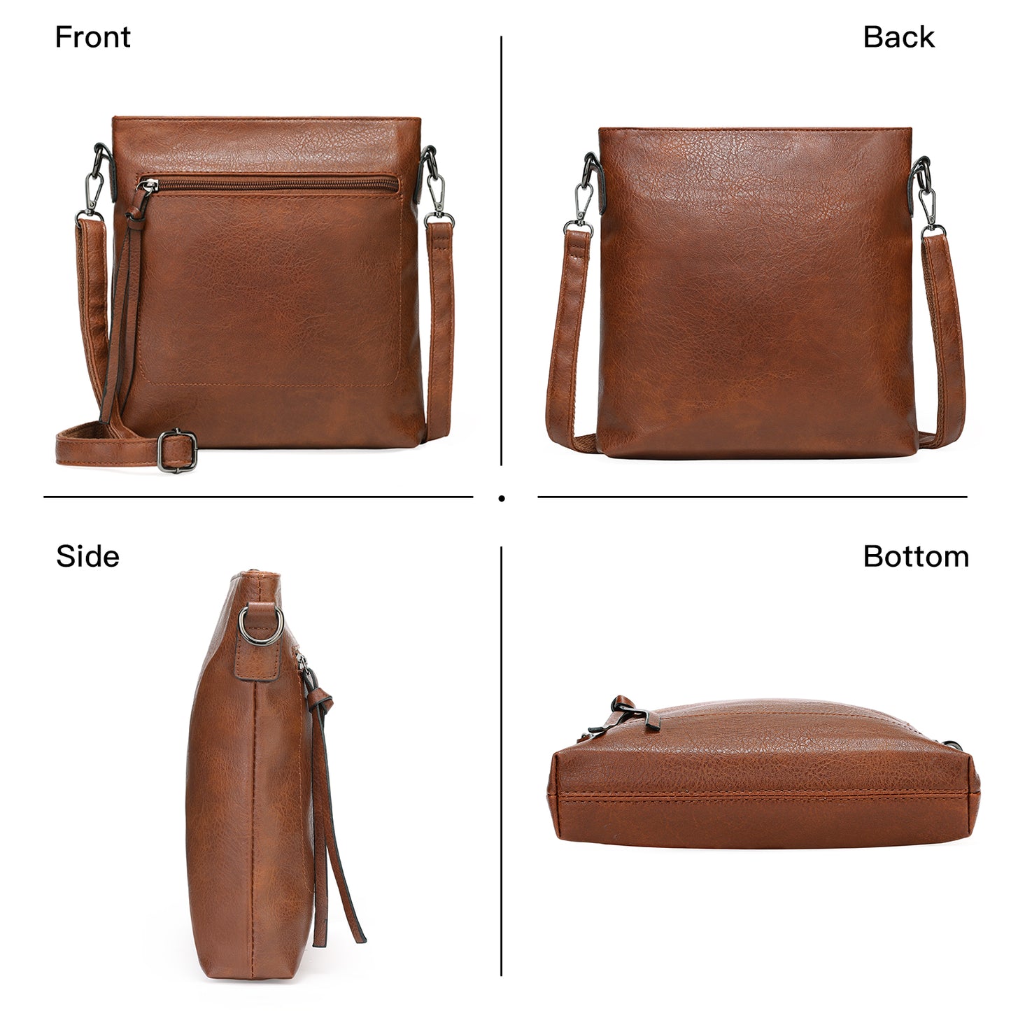 SENDEFN Real Leather Purse for Women Crossbody Bag Travel Shoulder Handbag Vintage Tassel Zipper