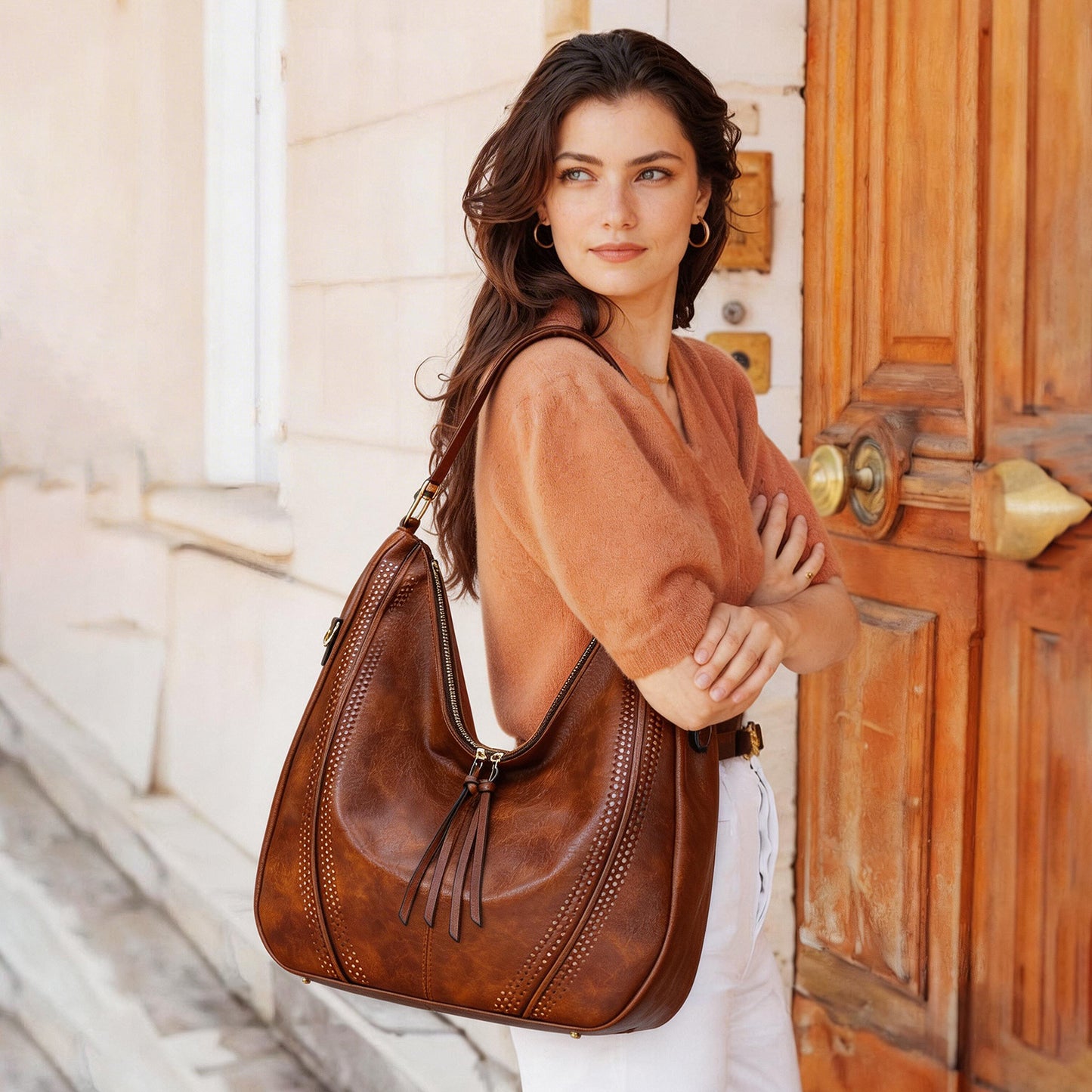 SENDEFN Women Large Crossbody Bags Ladies Shoulder Handbags purse with Adjustable Strap for Work Travel Everyday