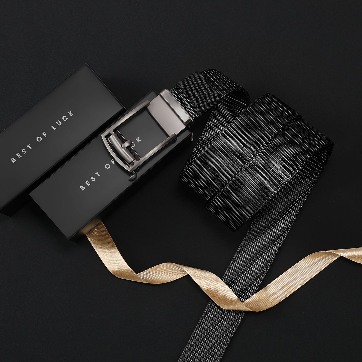 SENDEFN Ratchet Golf Belt for Men, Nylon Web Belt with Automatic Slide Buckle With Gift Box
