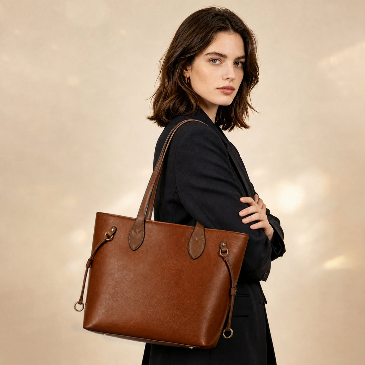 SENDEFN Tote Bags with Zipper Leather Purses and Handbags for Women Large Hobo Shoulder Bag