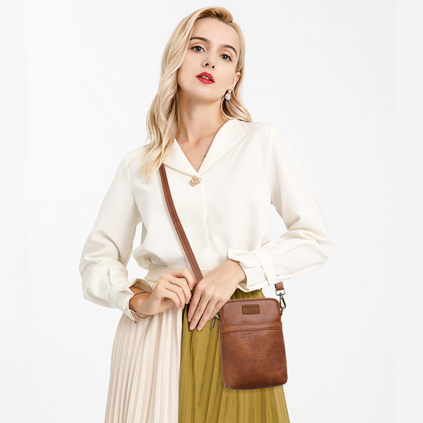 SENDEFN Vegan Leather Small Crossbody Bags for Women Designer Cell Phone Bag Purses Adjustable Strap