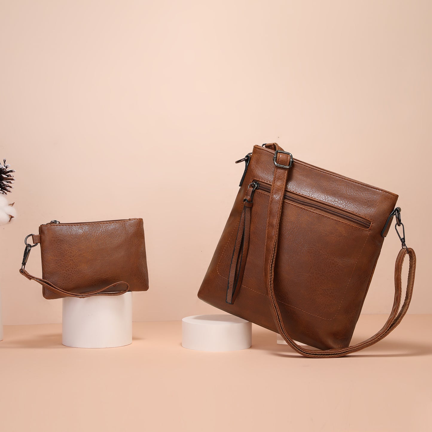 SENDEFN Real Leather Purse for Women Crossbody Bag Travel Shoulder Handbag Vintage Tassel Zipper