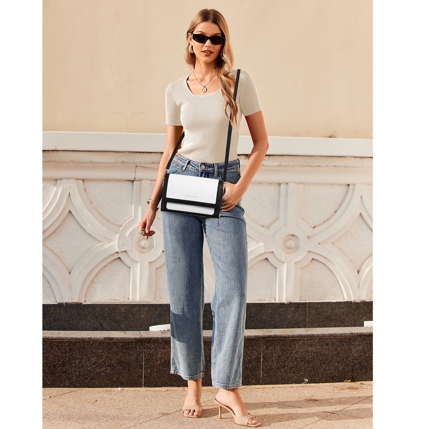 SENDEFN Crossbody Bags for Women Vegan Leather Purses Woman Fashion Shoulder Bag with Adjustable Strap